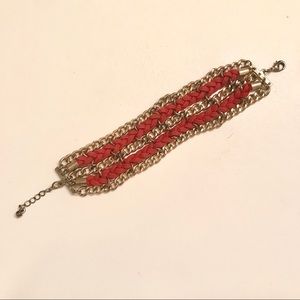 Beautiful Red and Gold Chain Link Bracelet